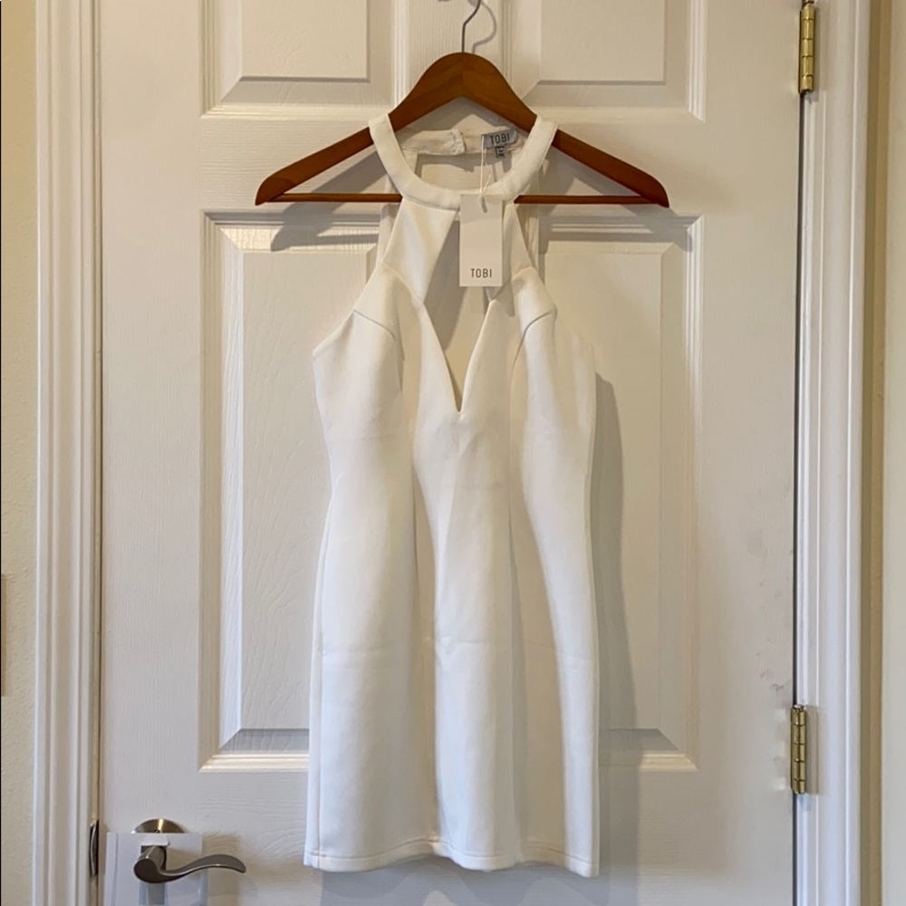 White Tobi Cut-Out Mini Dress